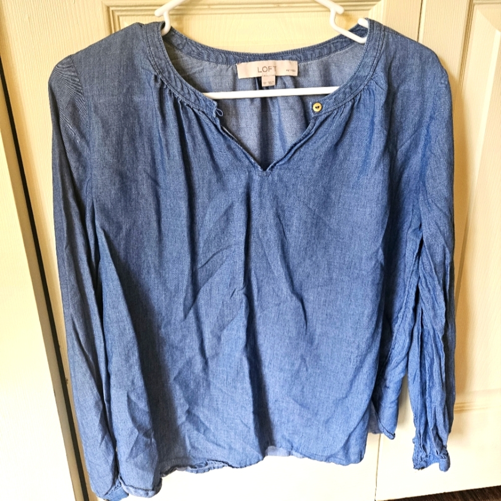 Loft sp denim look blouse